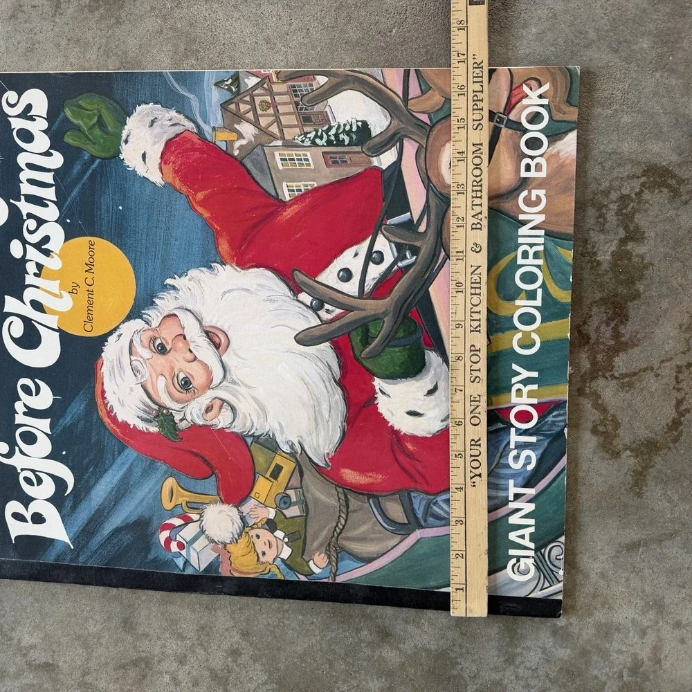 Giant Vintage Coloring Book 'Twas the Night Before Christmas Clement C. Moore